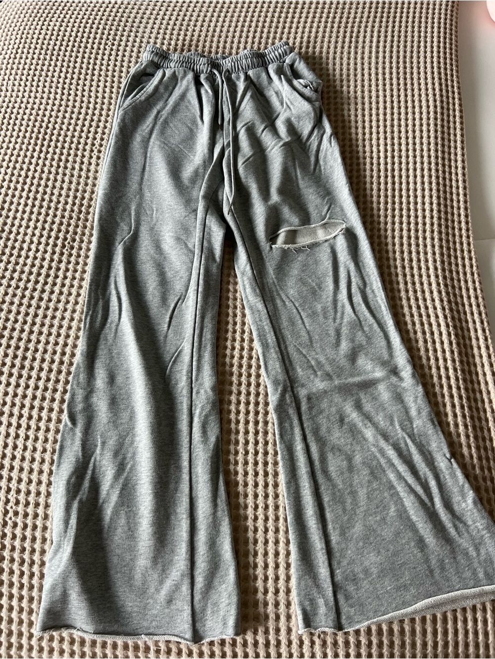 Gray Wide-Leg Lounge Pants